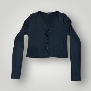Brandy Melville Black Cropped
Ribbed Cardigan Y2K